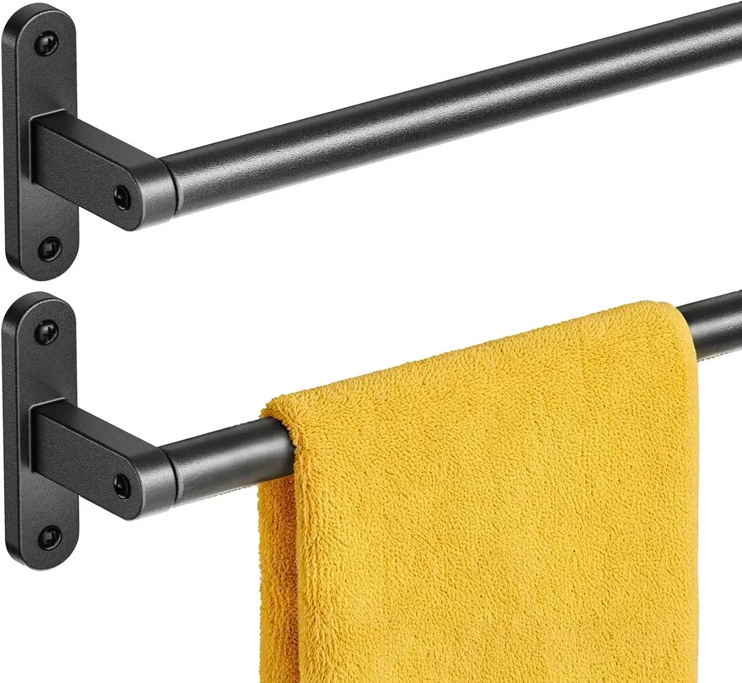 Home Essentials Bathroom Accessories - Mattschwarzer Handtuchhalter für Badezimmer - 24