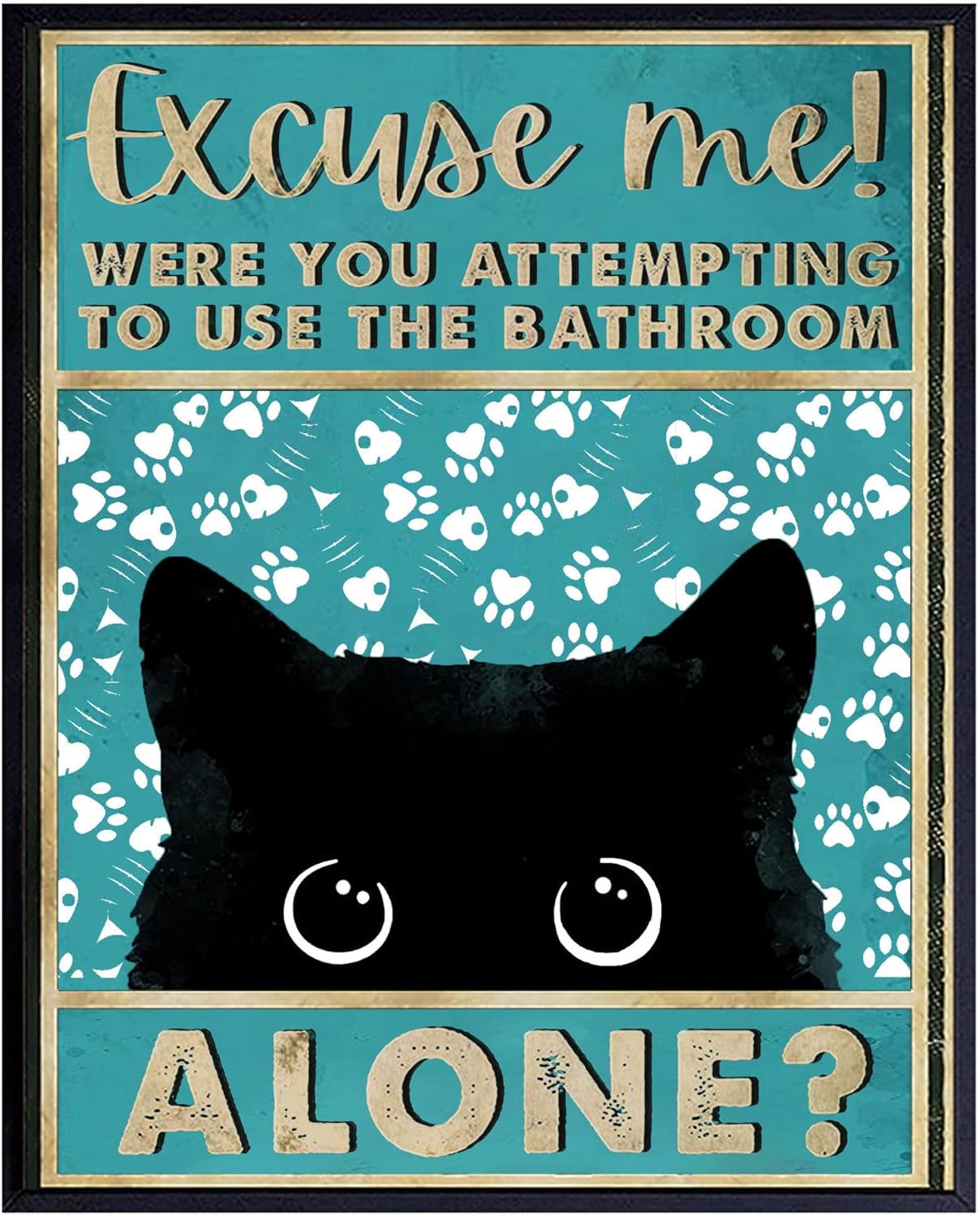 Home Alone Bathroom - Blechschilder im Vintage-Stil mit Katzenmotiv für