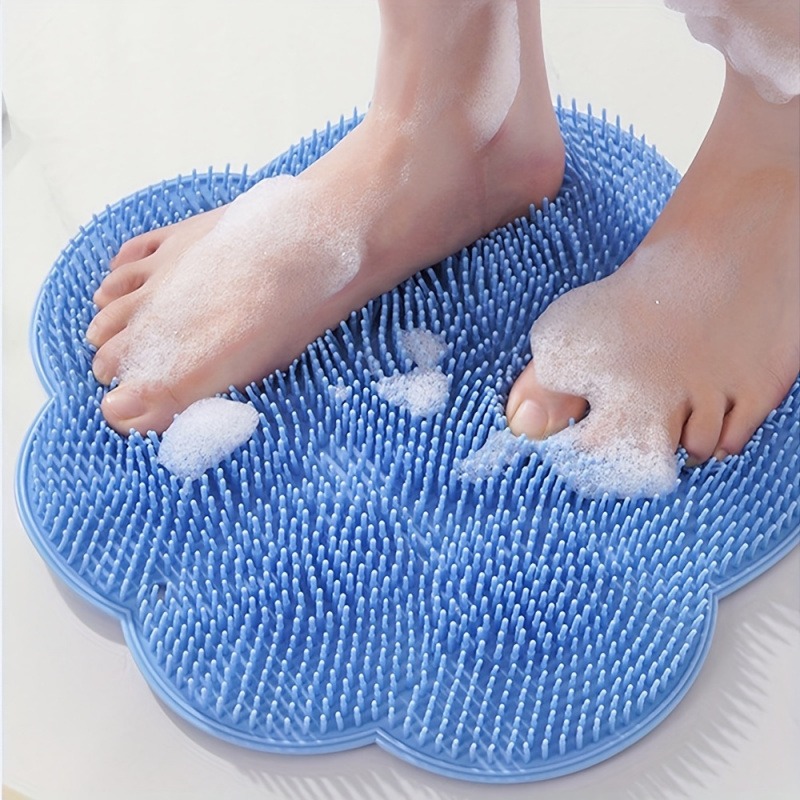 Home Bathroom Cleaning Machine - 1 Packung Silikon-Duschfußschrubber-Matte, Multifunktionale Rücken- und