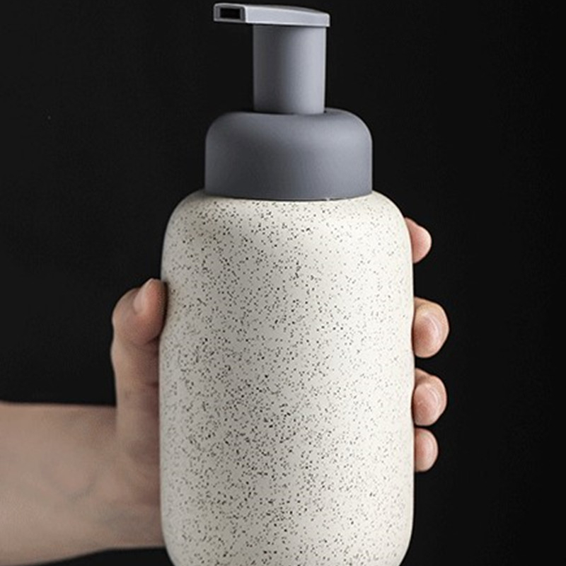 Home Bathroom Soap Dispenser - Badezimmer-Keramik-Mousse-Spender/Pressschaumflasche/Blasen-Seifenspender/Duschgel-Flasche aus Porzellan für die Küche,