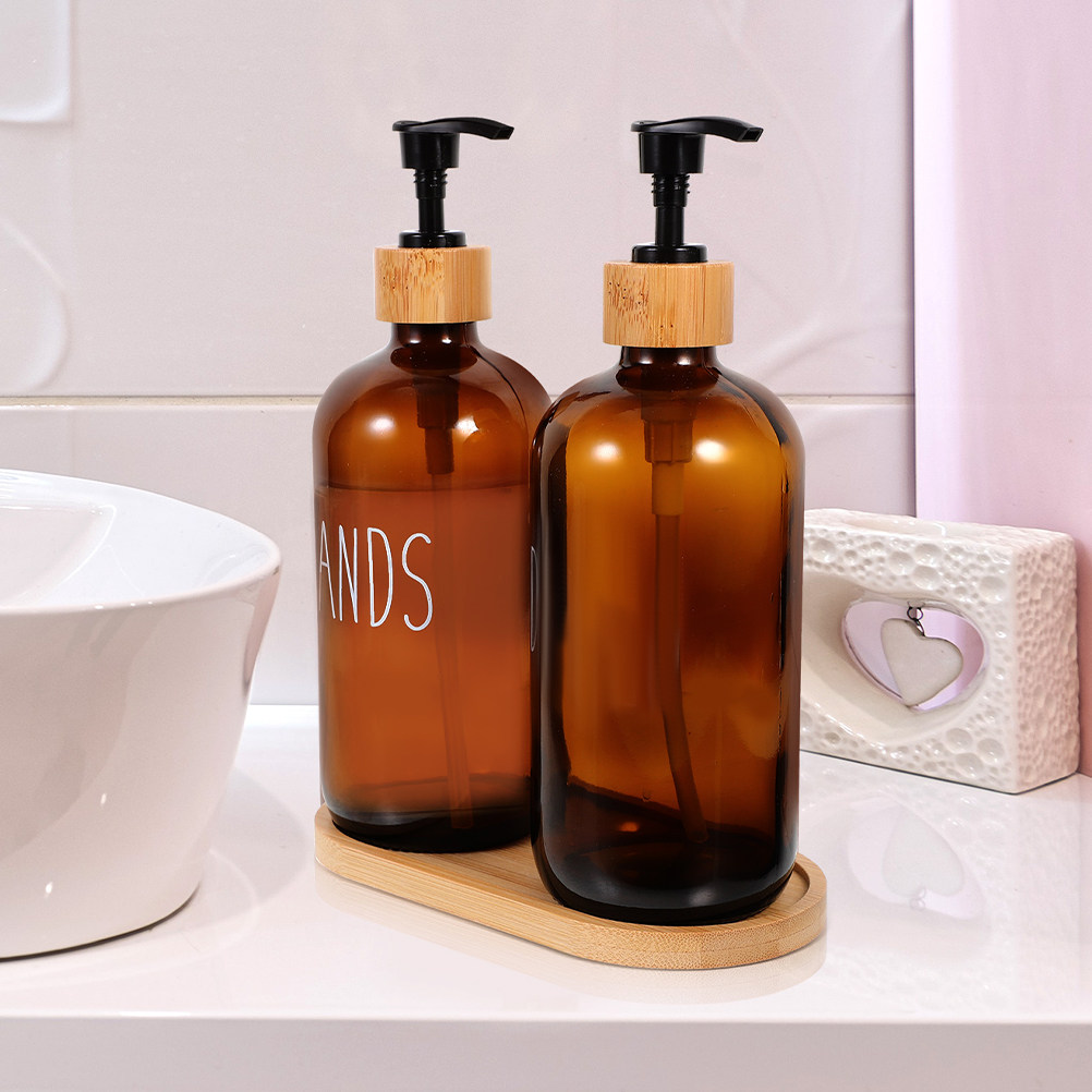 Home Bathroom Soap Dispenser - 500ml Nachfüllbarer Glas-Seifenspender für Küchenspüle Badezimmer