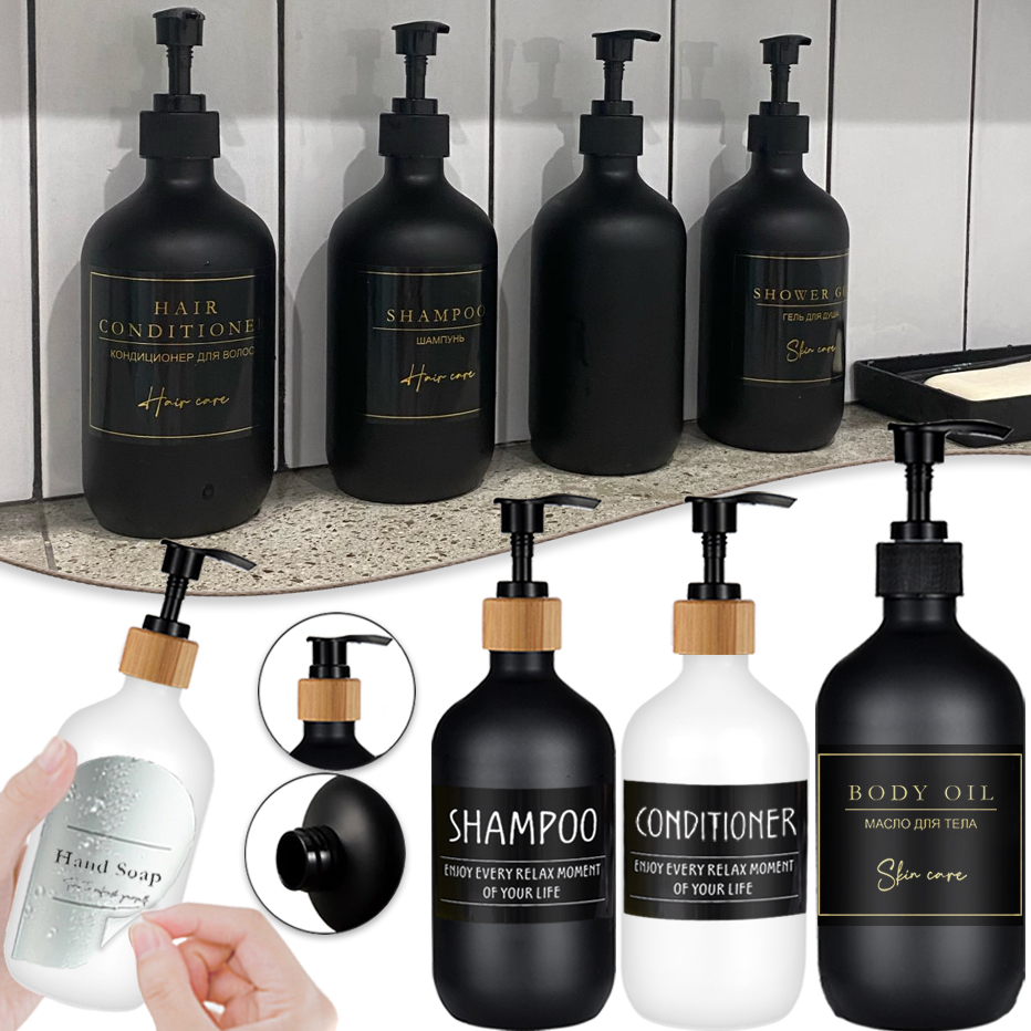 Home Bathroom Soap Dispenser - 500ml Seifenspender-Flasche Shampoo- und Duschgel-Flasche Nachfüllbarer