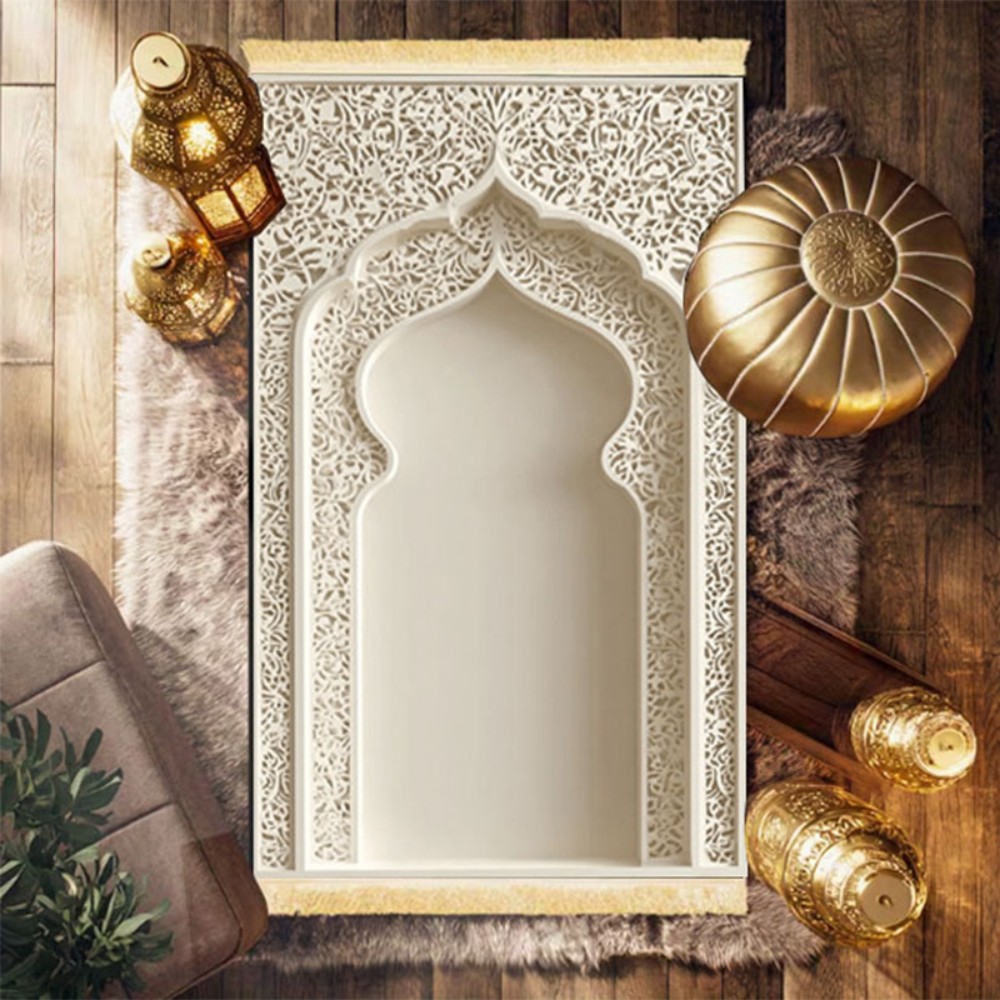 Home Bathroom Door Design - VIKAMA Islamischer Gebetsteppich mit weißem, luxuriösem,