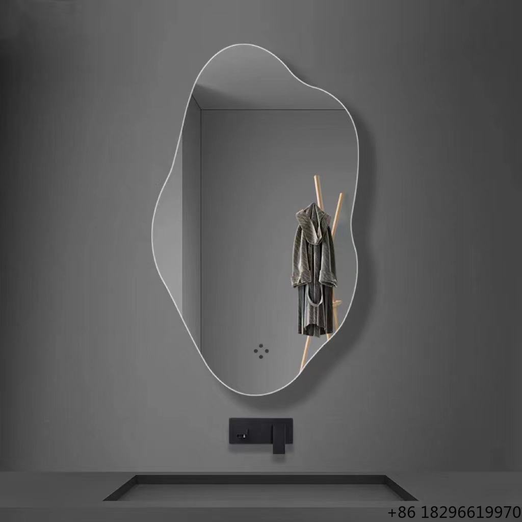Home Goods Bathroom Mirrors - Unregelmäßiger Badezimmer-Wandspiegel Kunstdekoration Silberspiegel HD Anpassbar