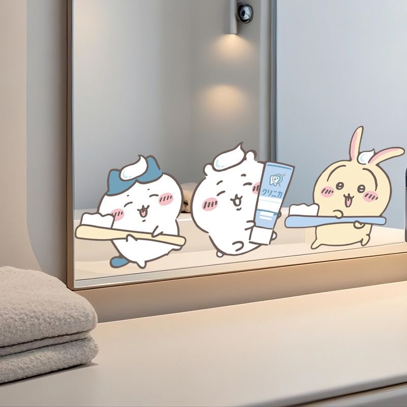 Heiße Chiikawa Spiegelaufklebe – Home Bathroom Accessories Bewertung und Preis
