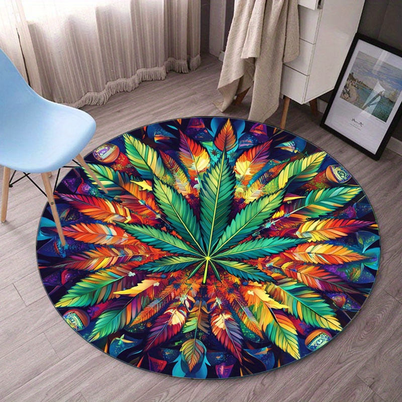 Bunter Feder-Mandala-Rundteppi – Home Bathroom Door Design Bewertung und Preis