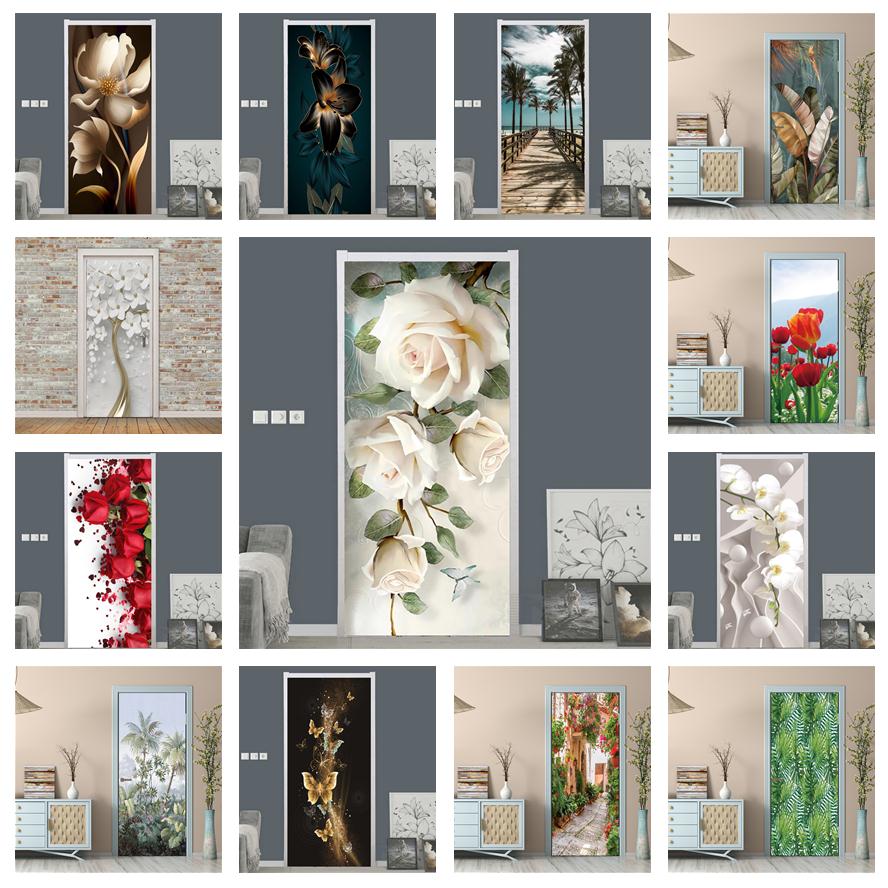 Weiße Rose Blumentapete für Tü – Home Bathroom Door Design Bewertung und Preis
