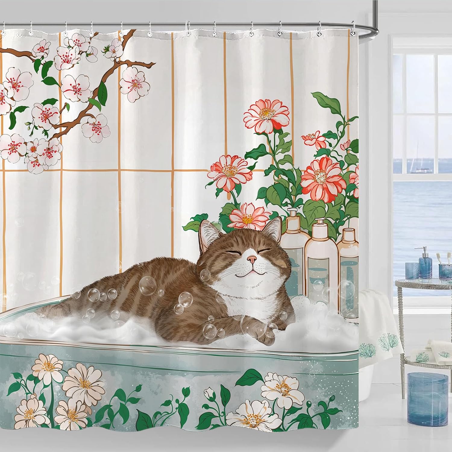 Ästhetischer Katzen-Blumen-Aqu – Home Bathroom Spa Ideas Bewertung und Preis