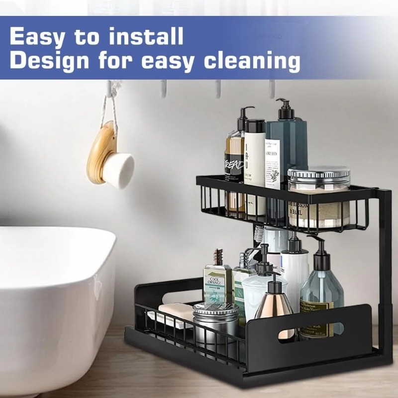 2-stufiger Unterschrank-Organi – Home Depot Bathroom Sink Bewertung und Preis